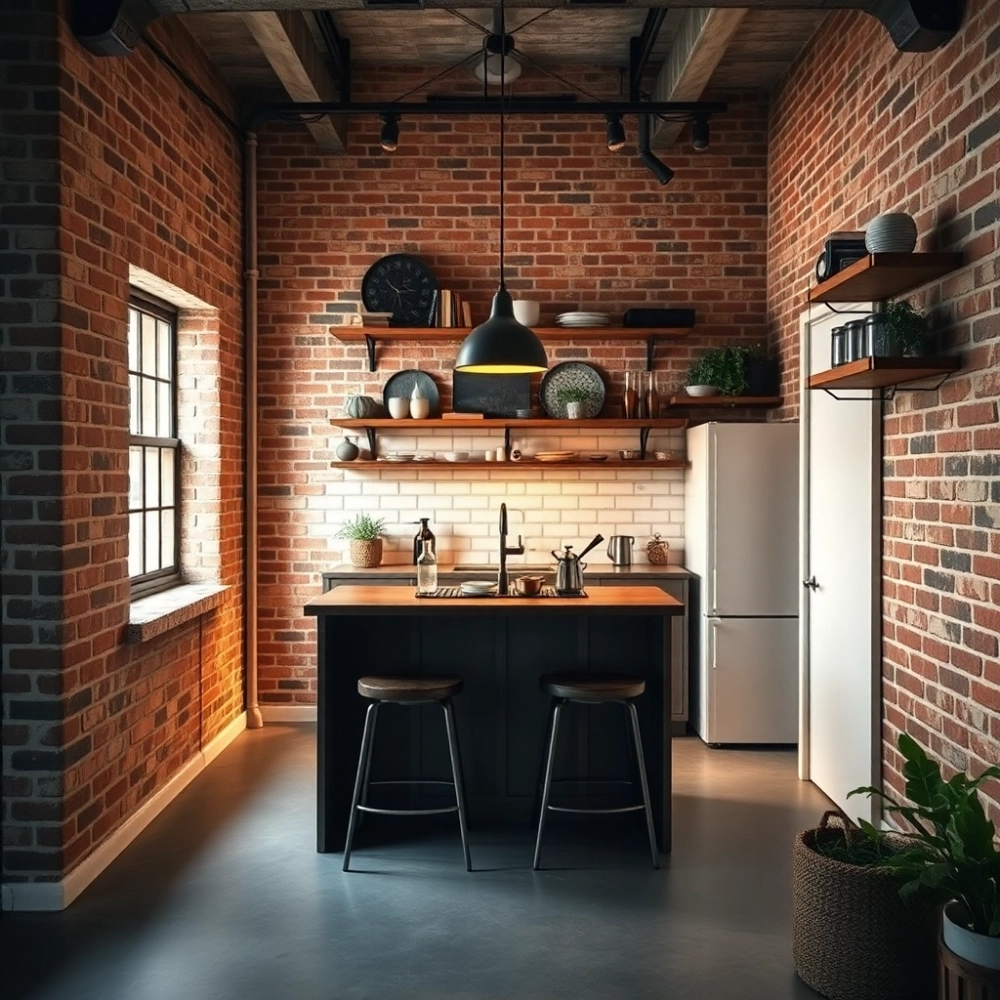 Mała Kuchnia W Stylu Loftowym