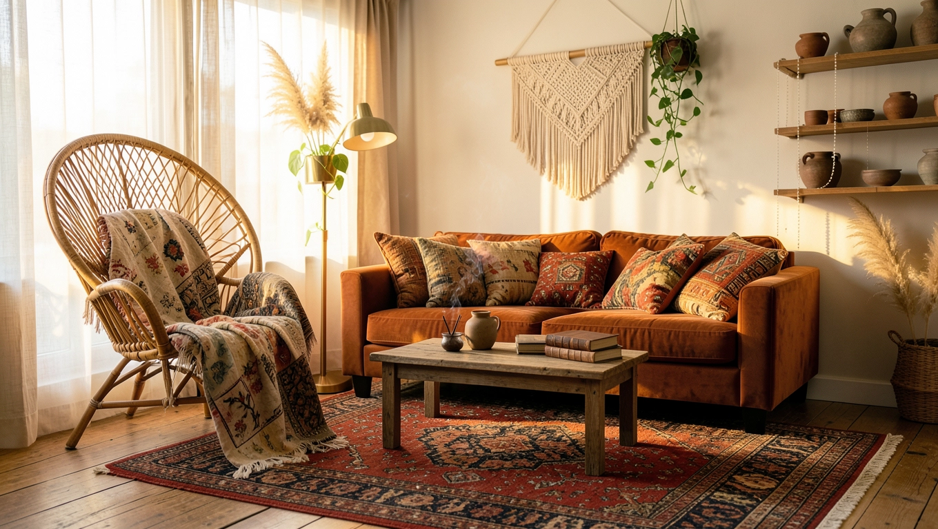 salon w stylu boho