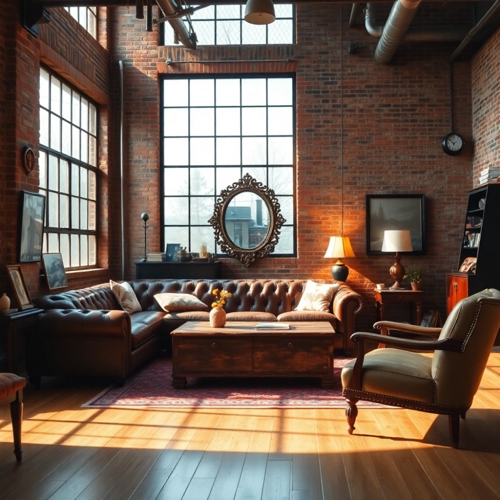 Salon W Stylu Loft Vintage