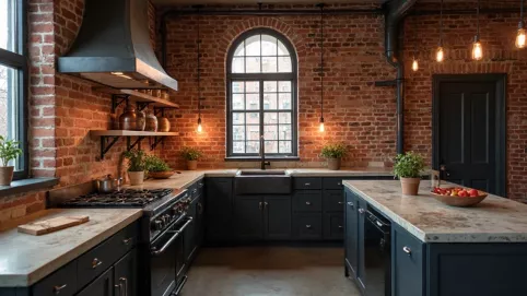 industrialna kuchnia styl loft aranżacje inspiracje pomysły