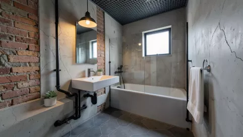 łazienka w stylu loft w bloku