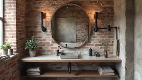Mała łazienka w stylu loftowym
