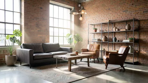 salon w stylu loft aranżacje