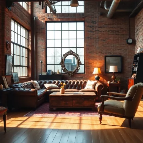 Salon W Stylu Loft Vintage