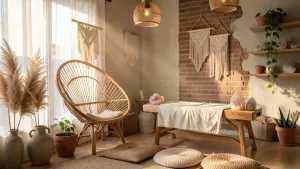 salon kosmetyczny w stylu boho