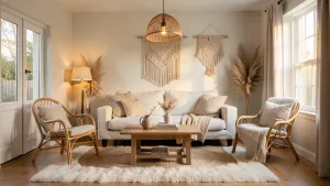 salon w stylu scandi boho