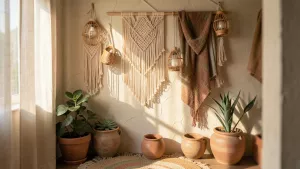 ściana w stylu boho
